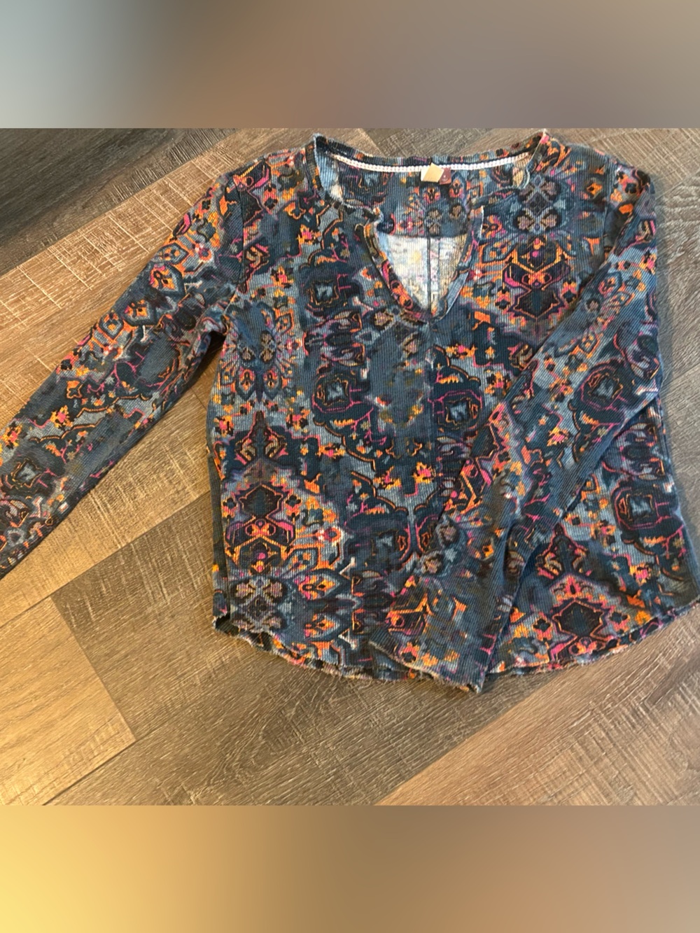 Womens Anthropologie Pilcro Floral Print Long Sleeve Top